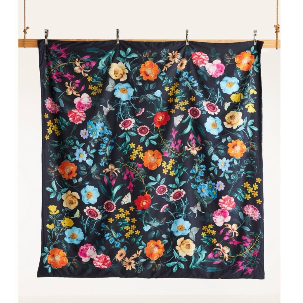 Anthropologie Organic Cotton Sateen Floral Printed Duvet Cover by Maeve